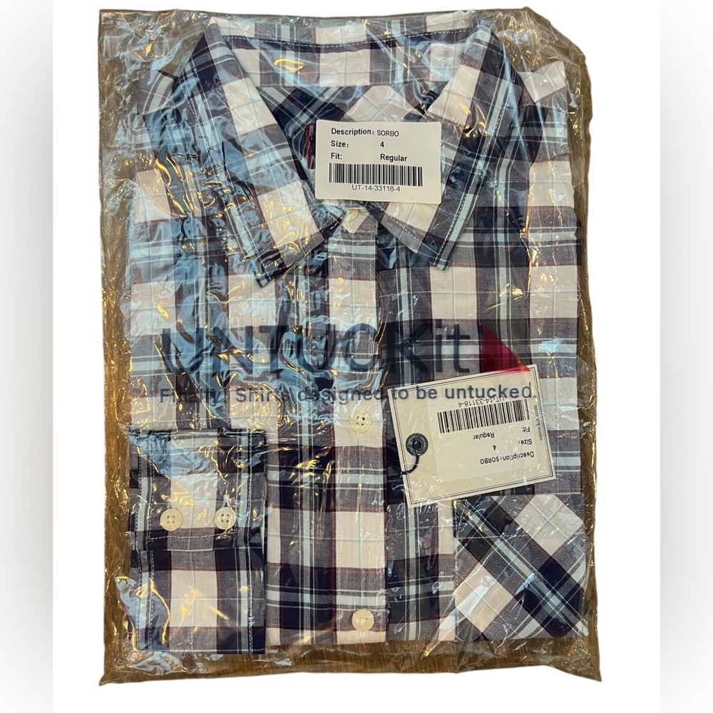 Untuckit Women's Plaid Button Down Shirt – Size 4 Regular – NWT